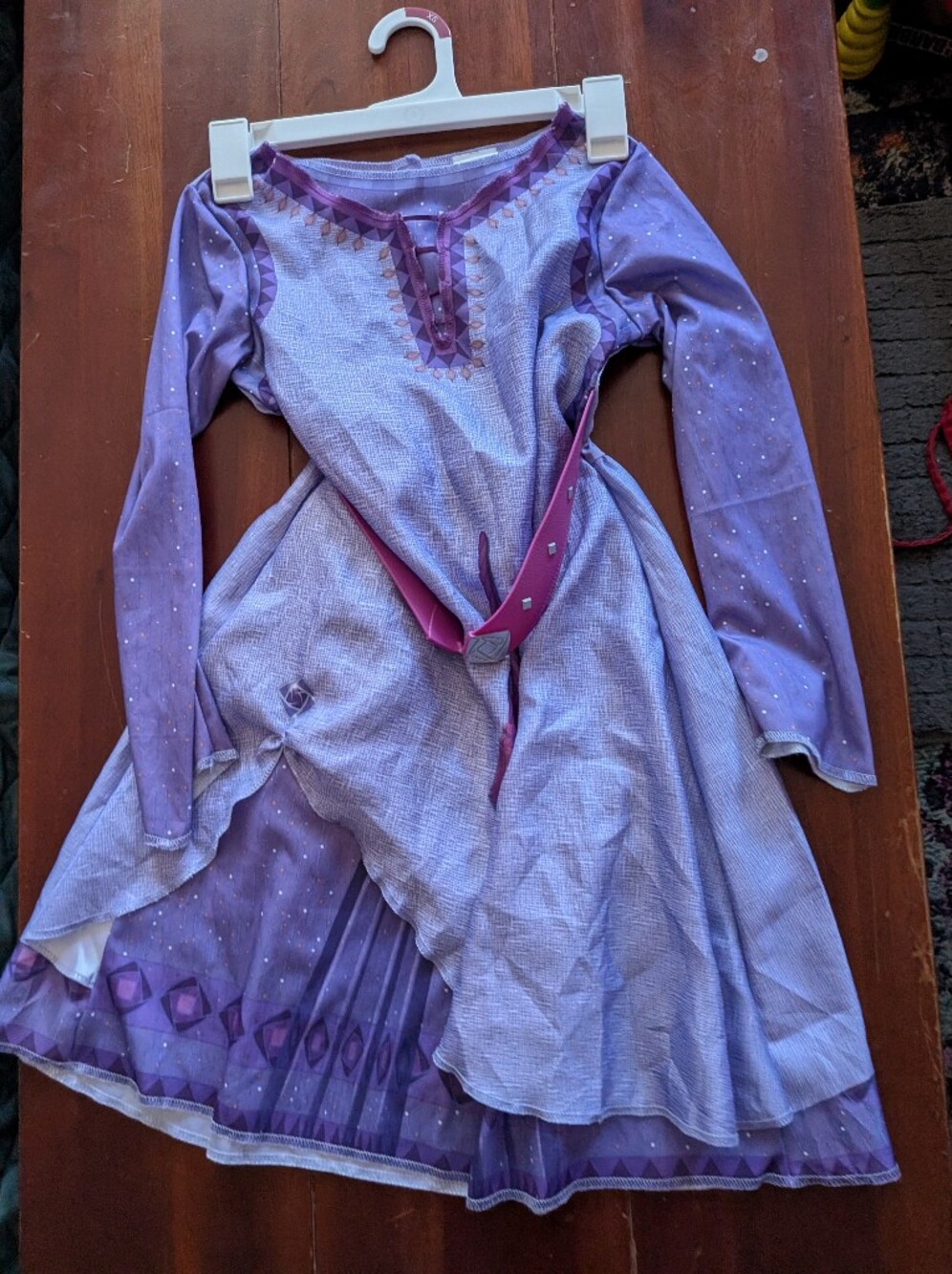 Disney Wish Asha  Purple Princess Costume Dress with Pink Sash